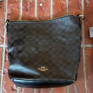Coach Dark Brown Monogram Tote
